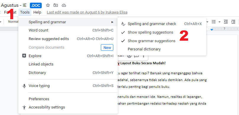 cek spelling grammar