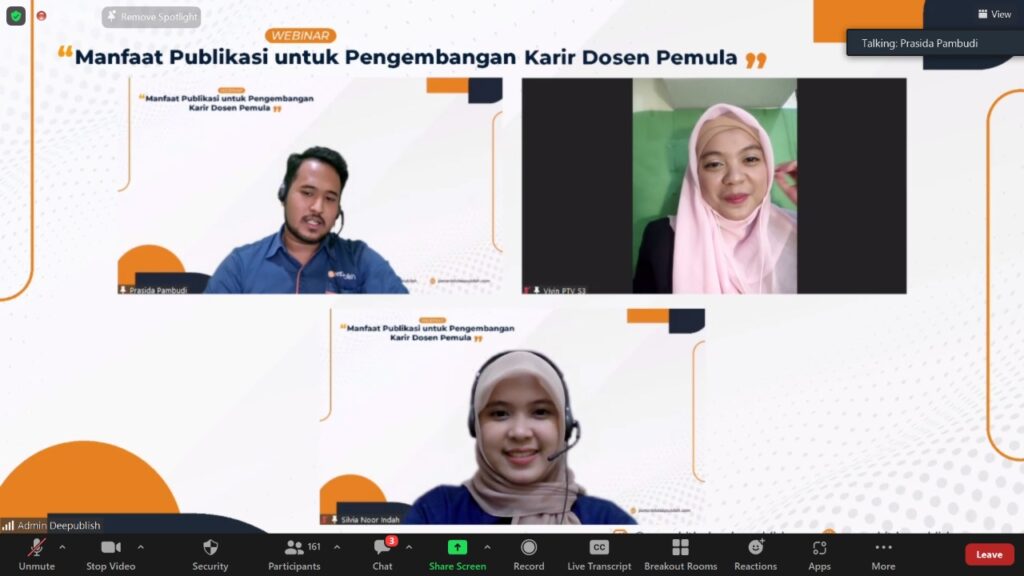 Webinar Manfaat Publikasi untuk Pengembangan Karir Dosen Pemula