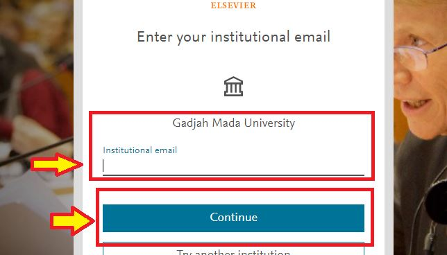 Masukkan email institusi Anda