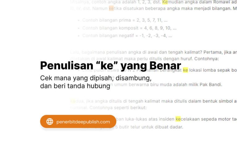 Penulisan 'ke' Yang Benar Sesuai Kaidah