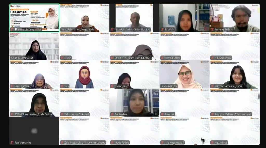 Deepublish Gelar Webinar Library 5.0 Bersama Pustakawan UI Dorong Perpustakaan Cerdas Berbasis Teknologi