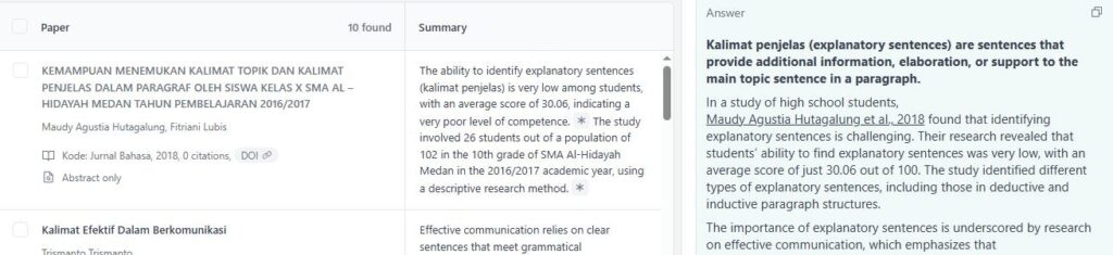 Fitur Find Papers di Elicit AI