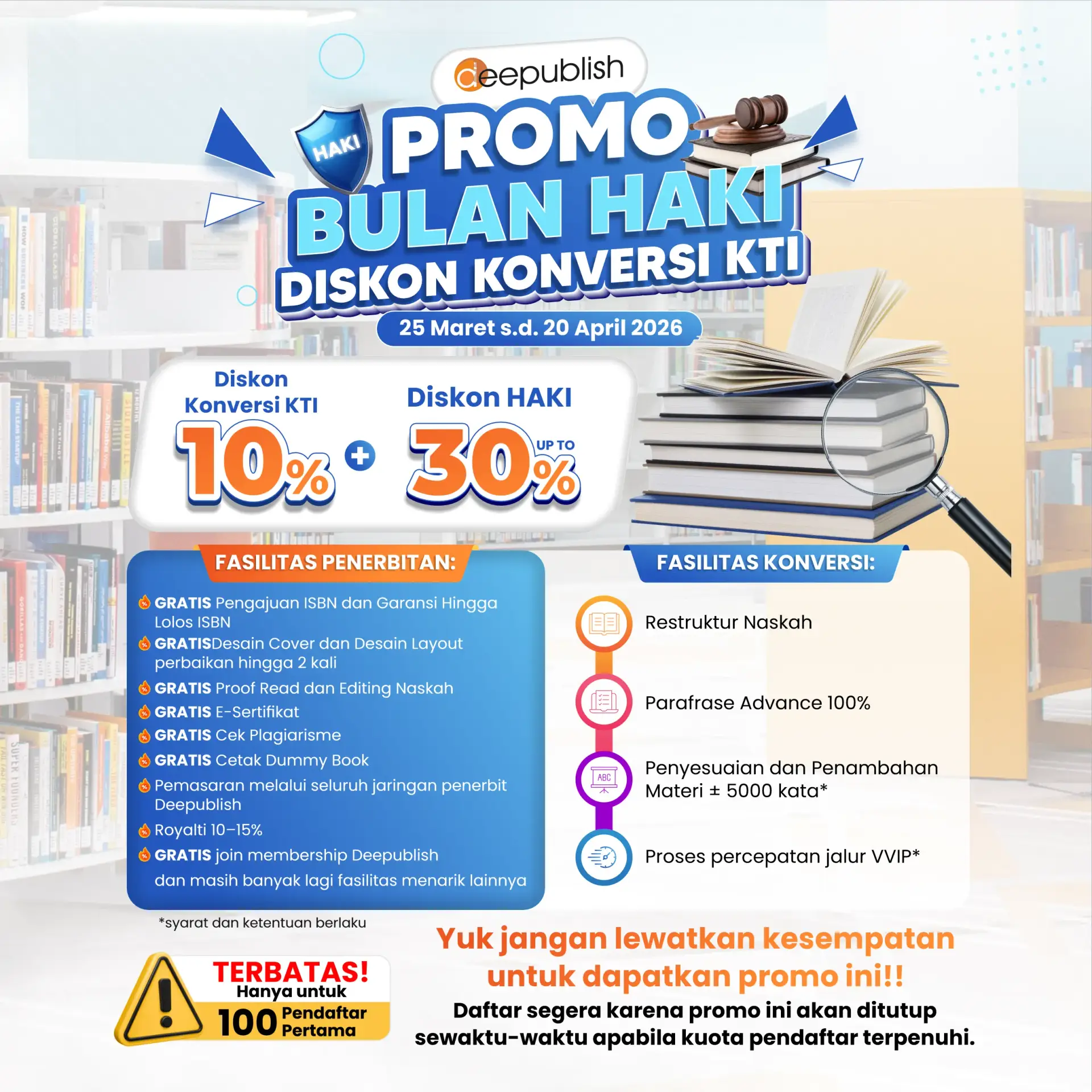 pop up Penerbit Promo Bulan HAKI 2026 Konversi KTI