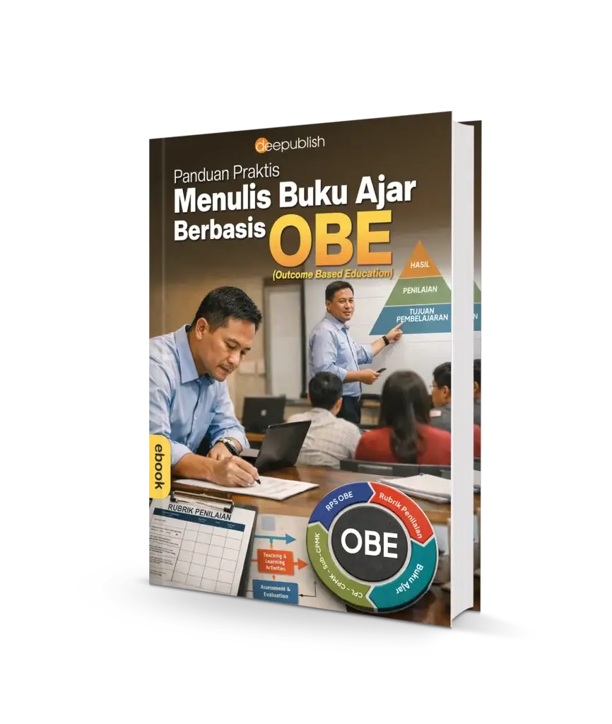 Mockup ebook panduan praktis menulis buku ajar berbasis OBE