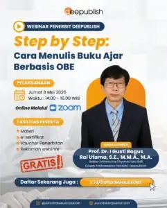 flyer Webinar PENERBIT DEEPUBLISH - Step by Step Cara Menulis Buku Ajar Berbasis OBE