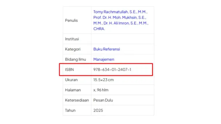 ISBN pada buku hasil konversi karya tulis ilmiah