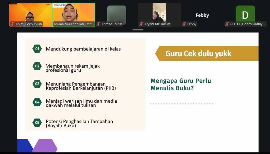 Penerbit Deepublish Sukses Selenggarakan Webinar Strategi Menulis dan Menerbitkan Buku Berstandar ISBN Bersama DPW AGPAII Sumatera Utara