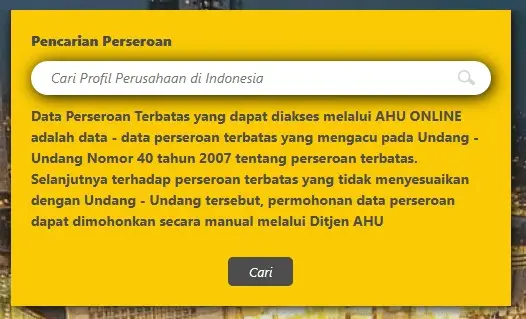Jika perusahaan penerbit buku dalam bentuk PT (Perseroan Terbatas) pastikan formulir pencarian khusus untuk usaha berbentuk PT. Tampilannya seperti gambar di bawah ini: