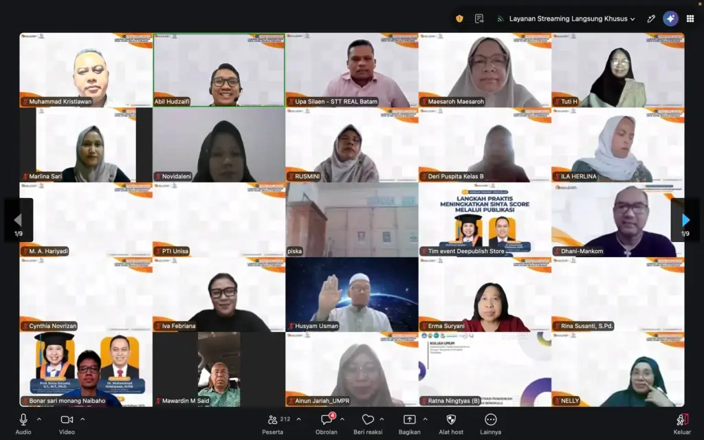 Penerbit Deepublish Hadirkan Webinar Langkah Praktis Meningkatkan Sinta Score Melalui Publikasi